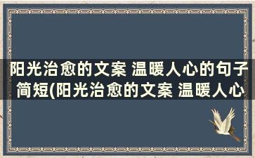 阳光治愈的文案 温暖人心的句子简短(阳光治愈的文案 温暖人心的句子有哪些)